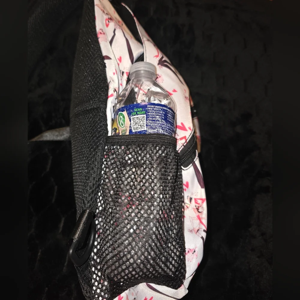 Hazbin Hotel Angel Dust Sling Bookbag Backpack Crossbody Pink/White Fanmade